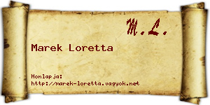Marek Loretta névjegykártya